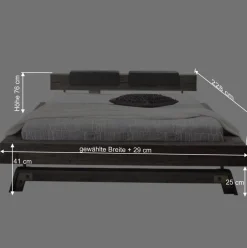 Holzbett Akazie Luvenico mit Kopfteil in Balken-Optik^Wohnen Sale