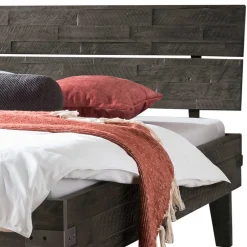 Holzbett aus Akazie in Grau Antik Finish - Jasefiana^Wohnen Online