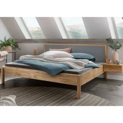 Holzbett aus Wildeiche in 140x200 cm - Martinez^Wohnen Sale