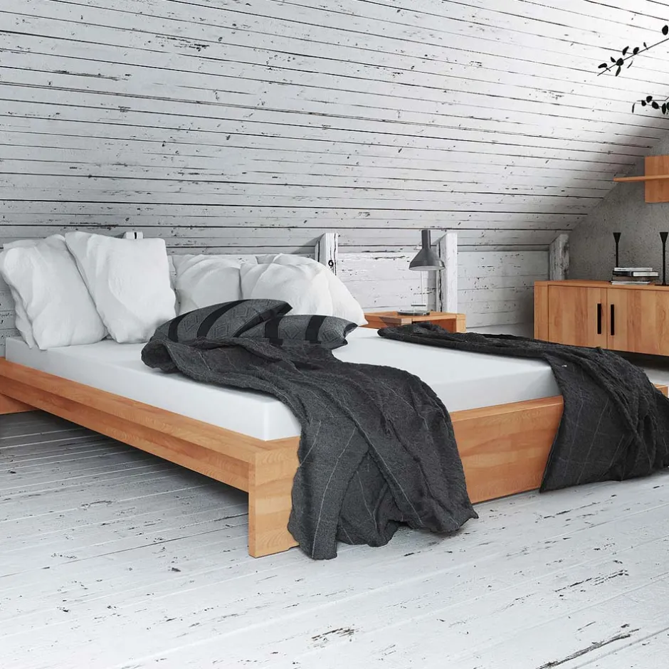 Wohnen Holzbett Barvuda aus Kernbuche Massivholz