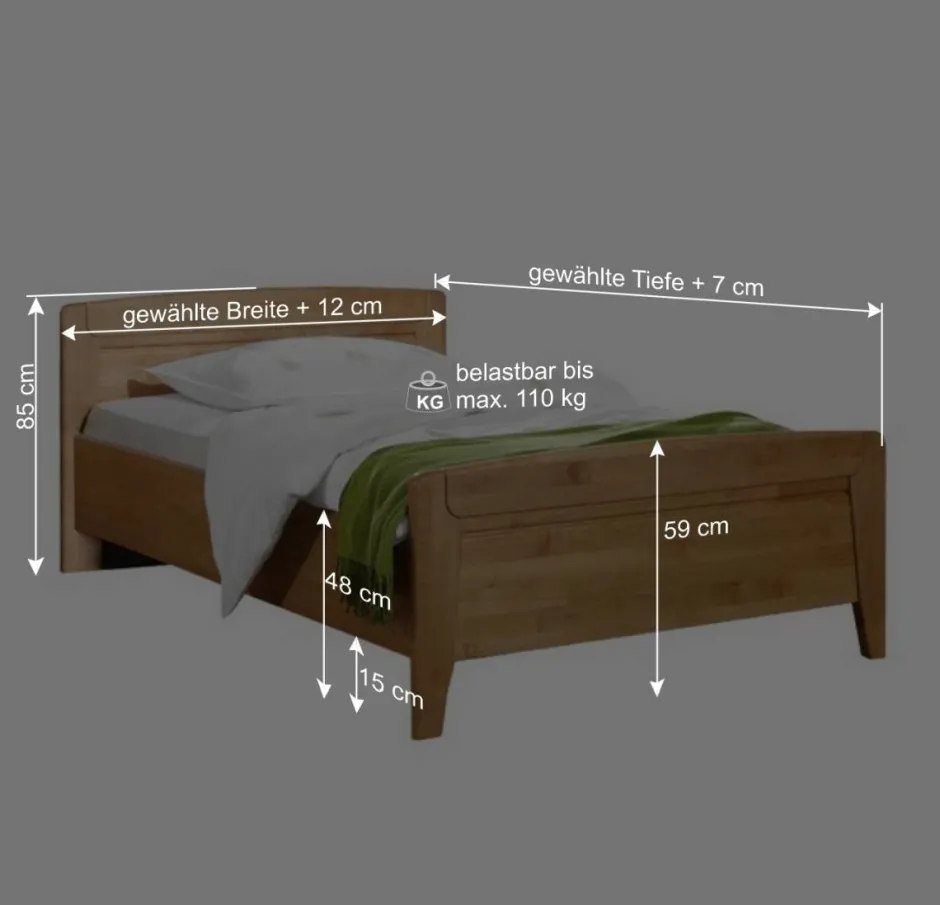 Wohnen Holzbett Bordeaux aus Erle