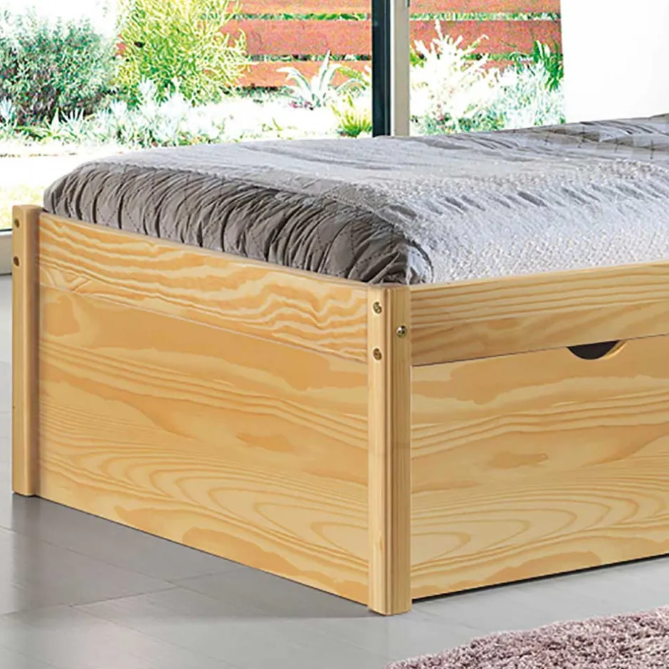 Wohnen Holzbett Francena mit Schubladen (zweiteilig)