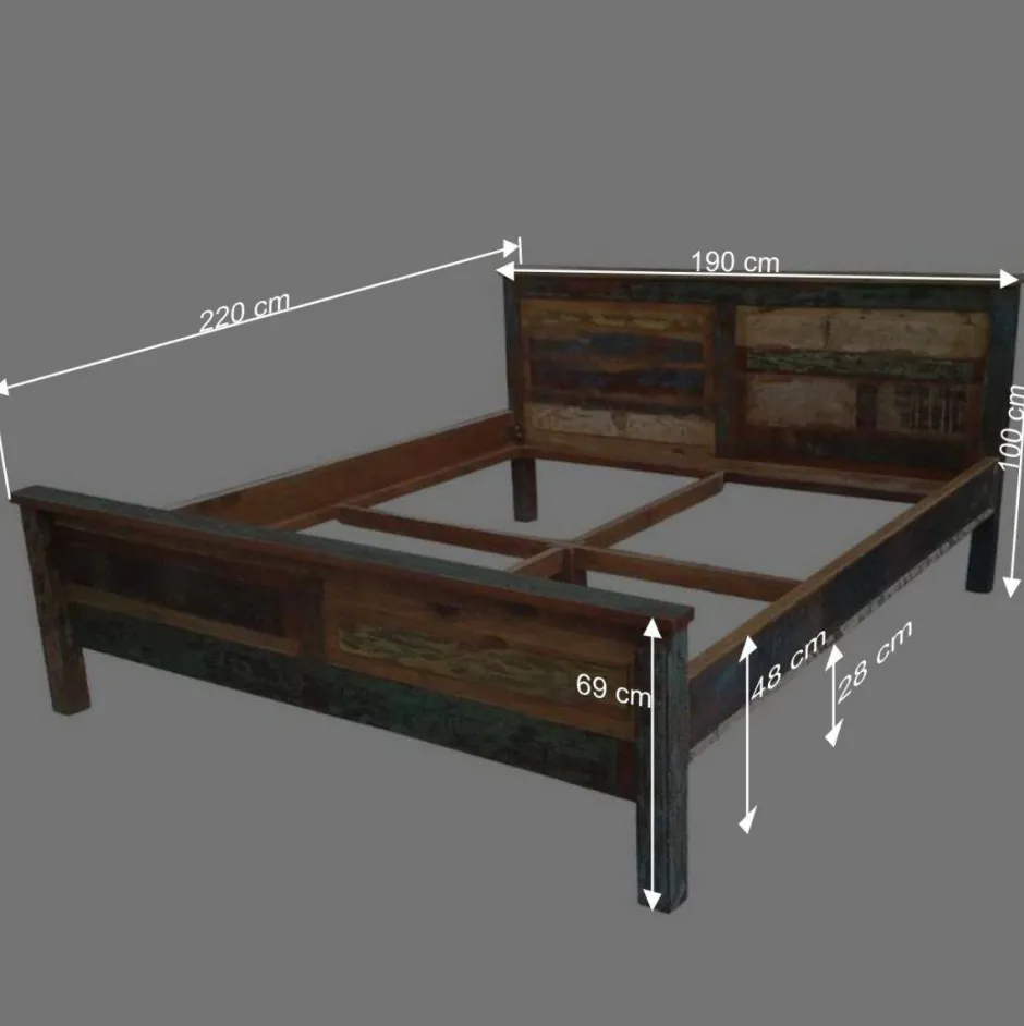 Holzbett Jamaica in Braun Bunt^Wohnen Discount