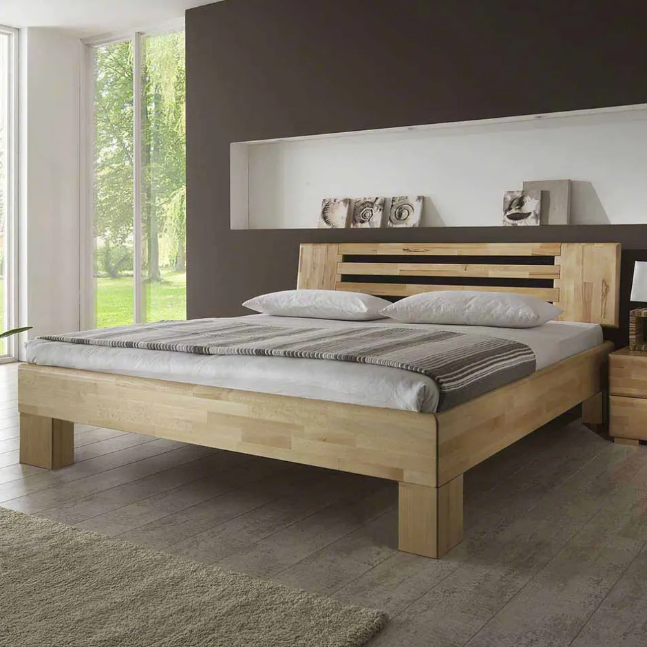Wohnen Holzbett Life in Kernbuche natur geölt