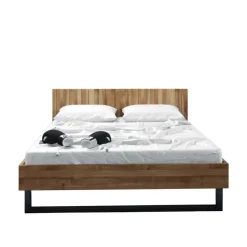 Wohnen Holzbett Manzey aus Wildeiche Massivholz