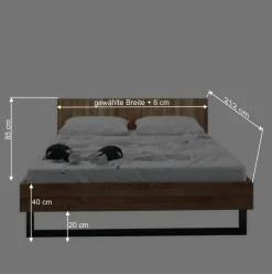 Wohnen Holzbett Manzey aus Wildeiche Massivholz