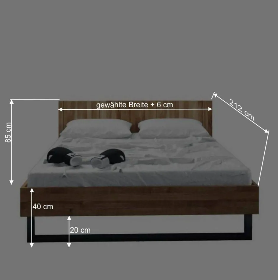 Wohnen Holzbett Manzey aus Wildeiche Massivholz