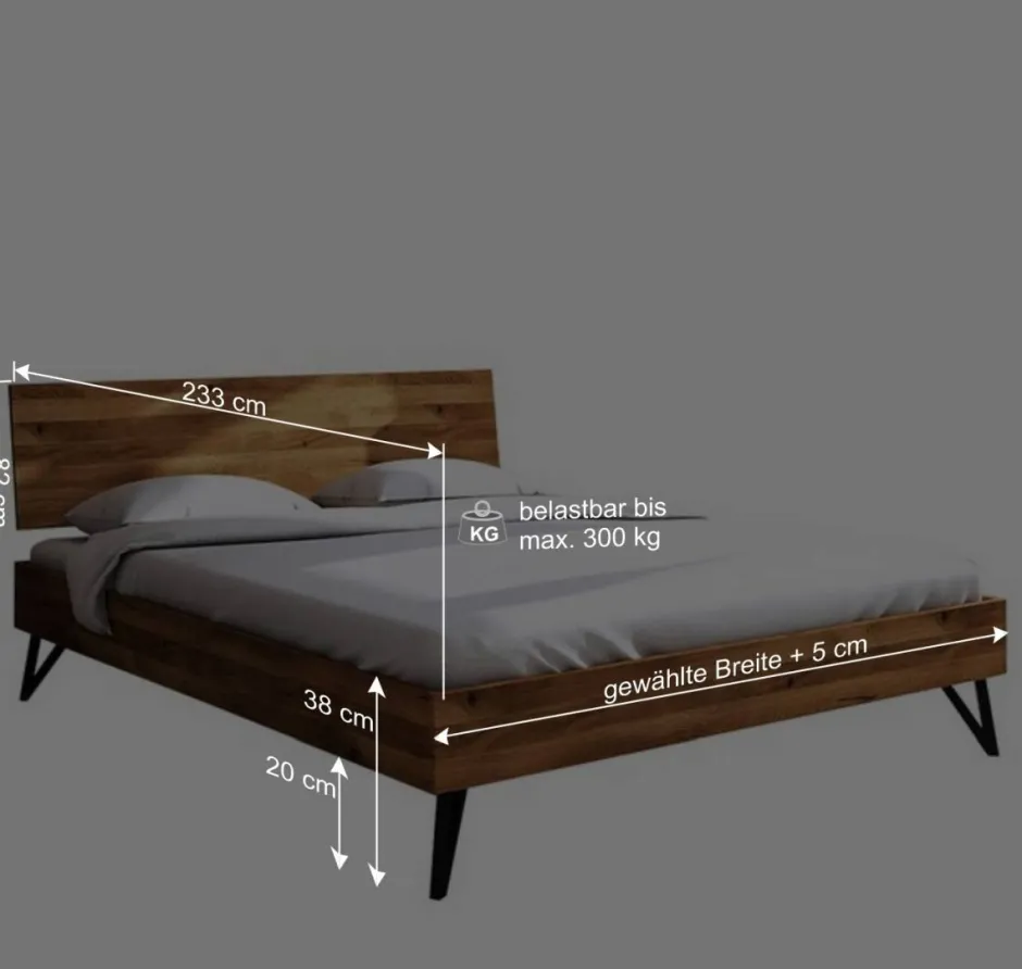Holzbett mit Überlänge 220 cm - Mandirov^Wohnen Sale