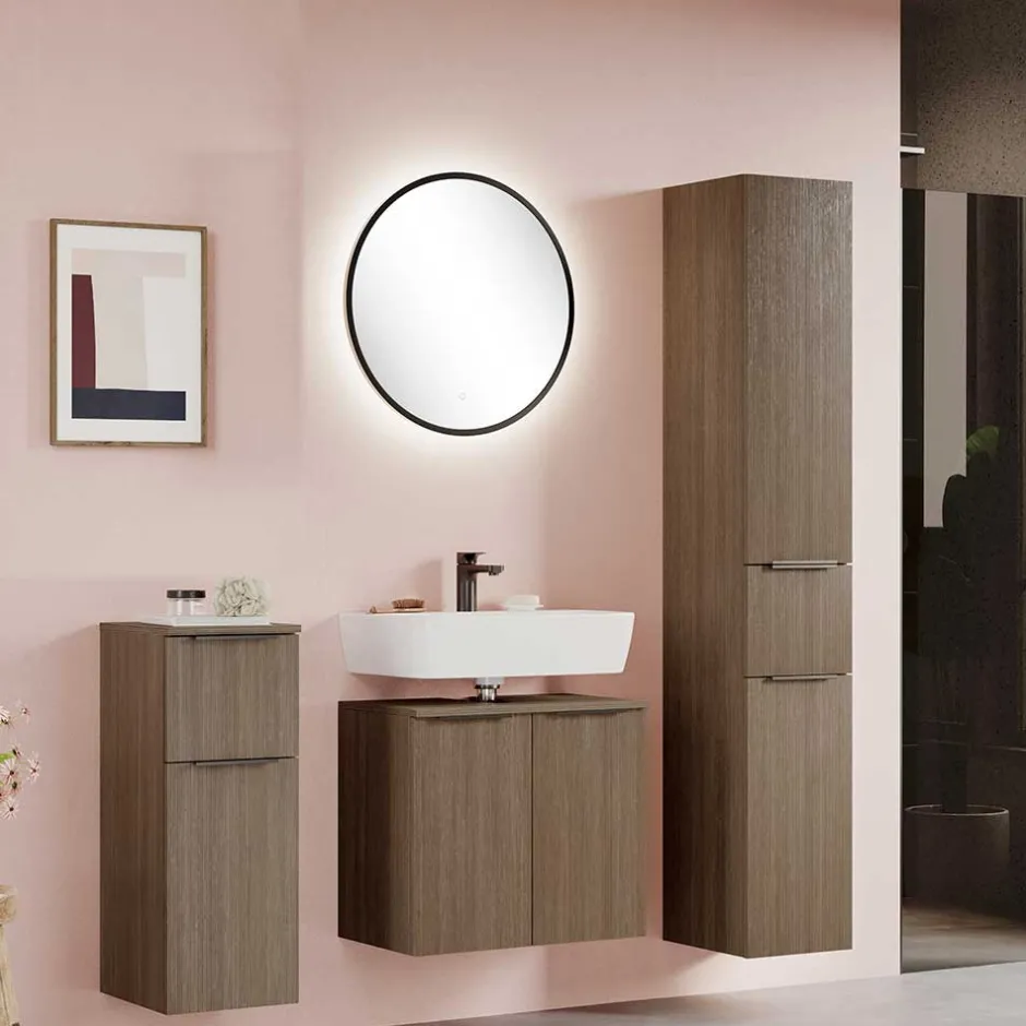 Wohnen Holzdekor Badeinrichtung in Eiche Dunkel - Ucaida (vierteilig)