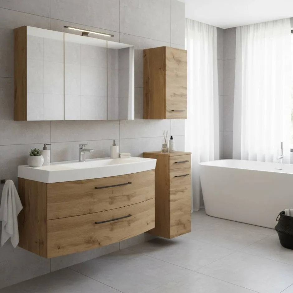 Wohnen Holzdekor Badezimmermöbel Kombi - Arazony (vierteilig)