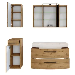 Wohnen Holzdekor Badezimmermöbel Kombi - Arazony (vierteilig)