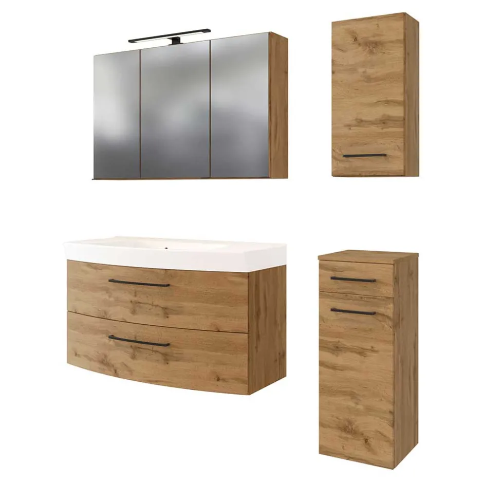 Wohnen Holzdekor Badezimmermöbel Kombi - Arazony (vierteilig)
