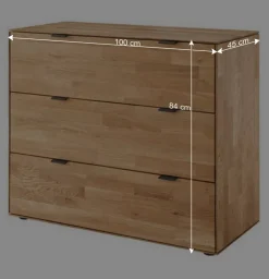 Holzkommode aus parkettverleimter Wildeiche - Kassanda^Wohnen Outlet