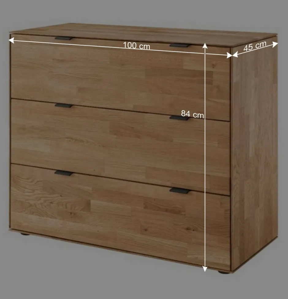 Holzkommode aus parkettverleimter Wildeiche - Kassanda^Wohnen Outlet