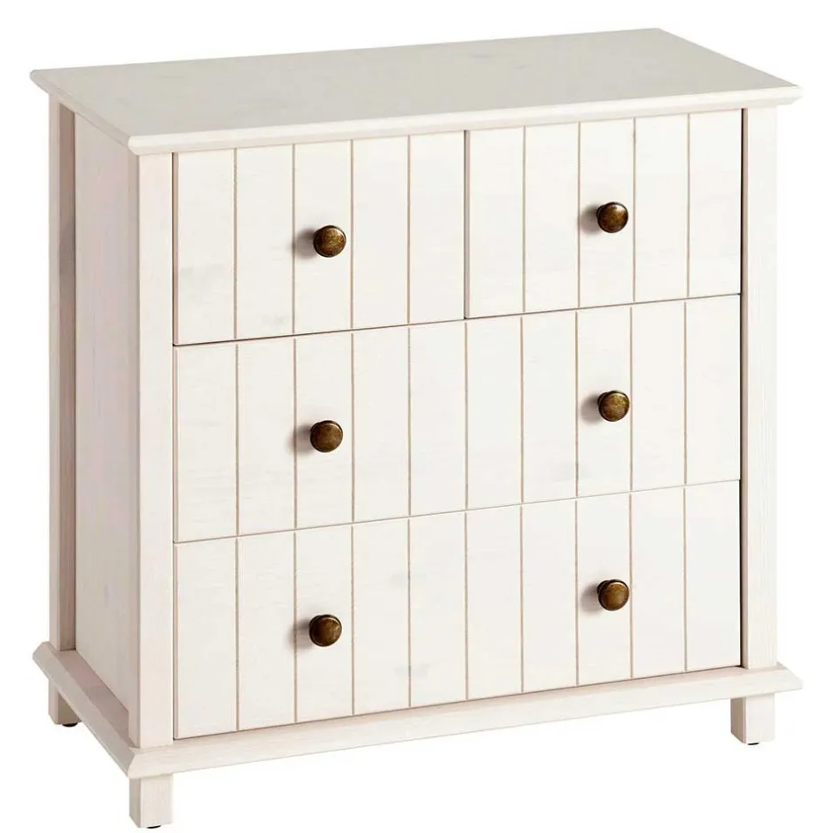 Wohnen Holzkommode in Weiß gewachst - Cilao