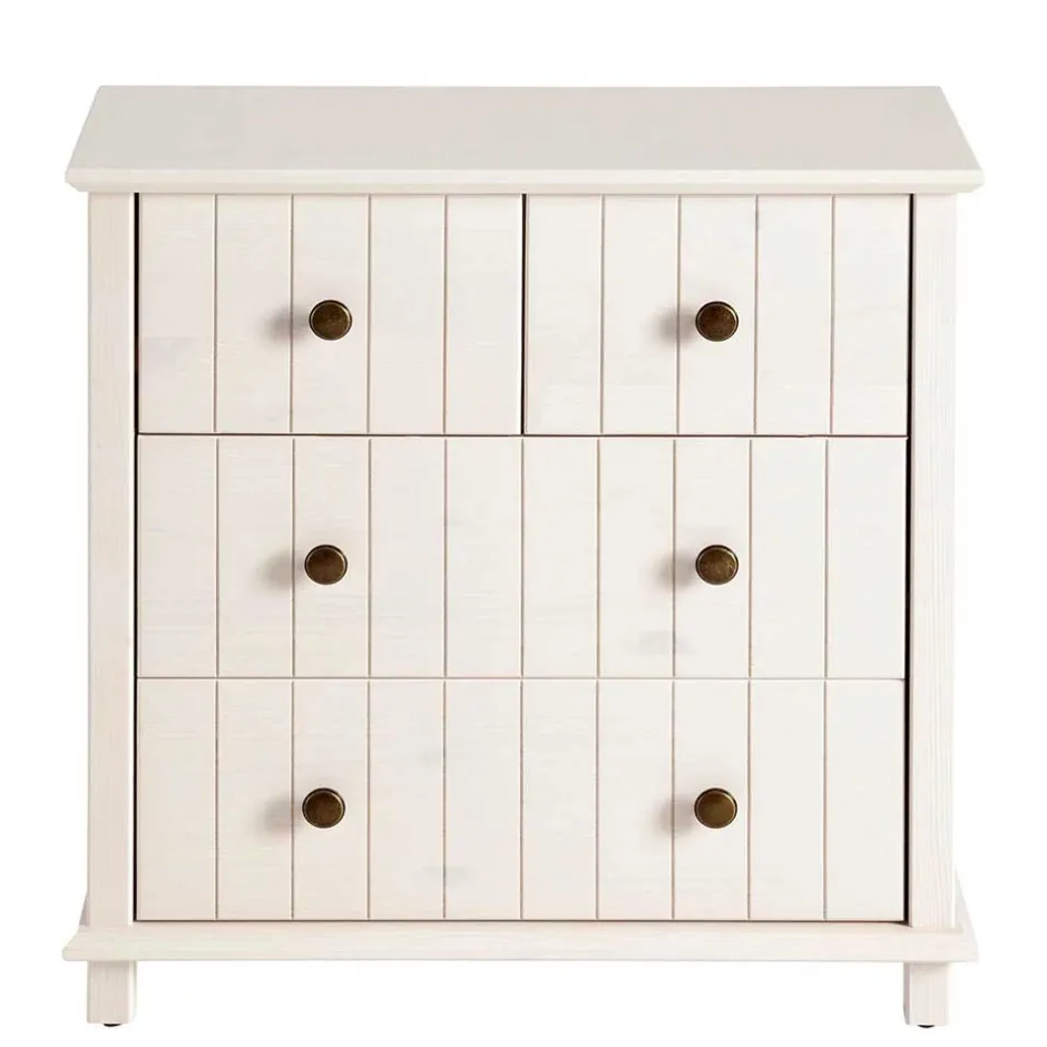 Wohnen Holzkommode in Weiß gewachst - Cilao