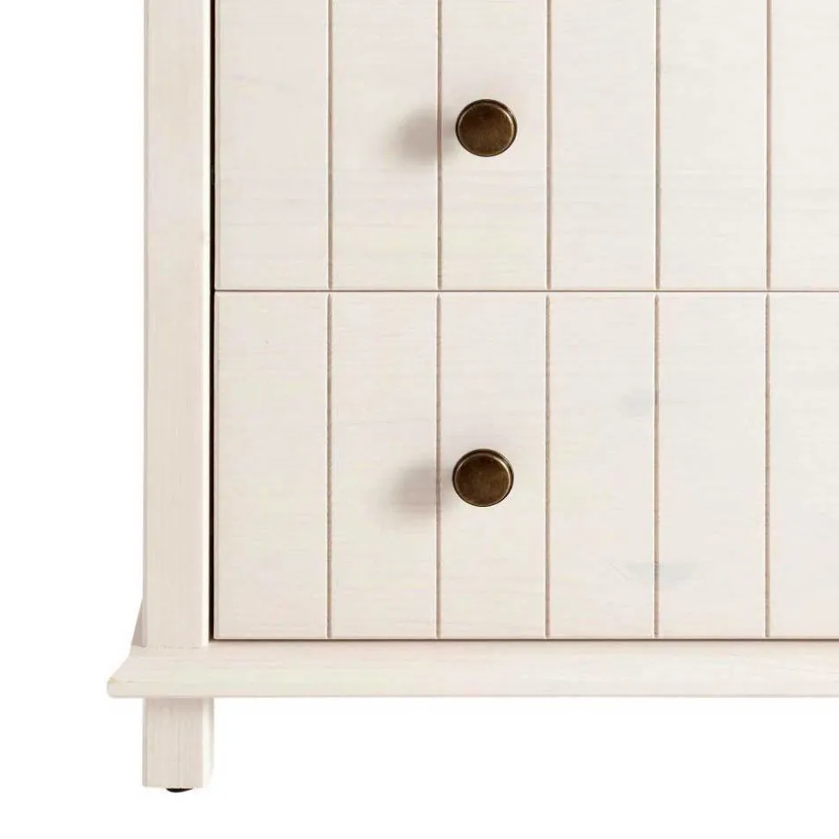 Wohnen Holzkommode in Weiß gewachst - Cilao