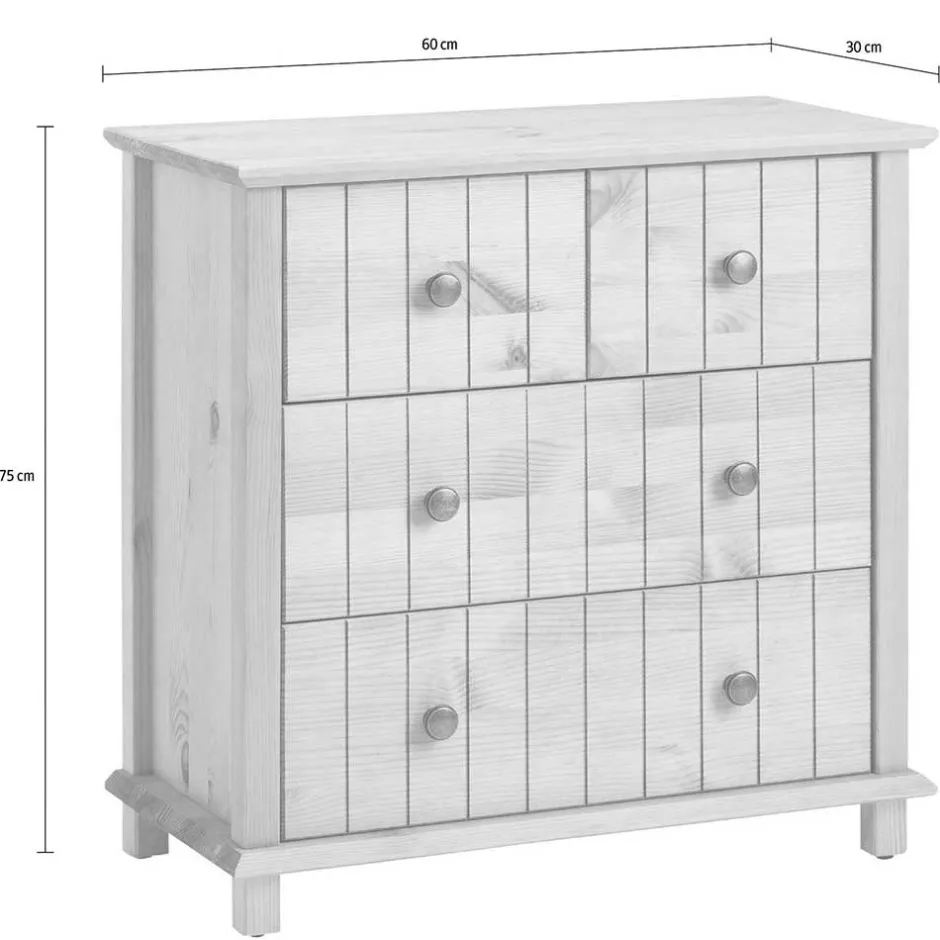 Wohnen Holzkommode in Weiß gewachst - Cilao