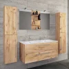 Holzlook Bad mit Doppel-Waschtisch - Ursela (vierteilig)^Wohnen Best