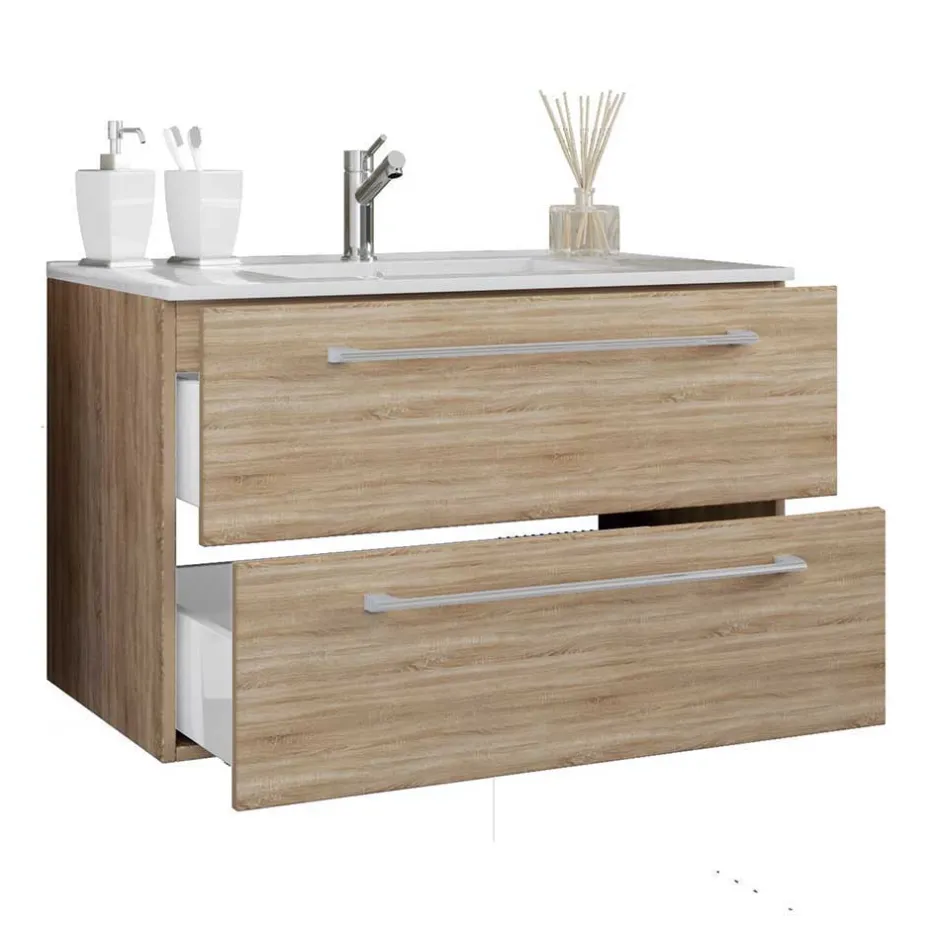 Holznachbildung Badezimmer Möbel - Caleena (vierteilig)^Wohnen