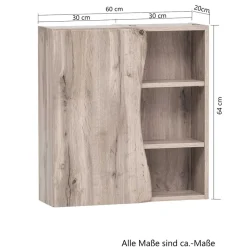 Wohnen Holzoptik Bad Hängeschrank mit Baumkante - Tofias
