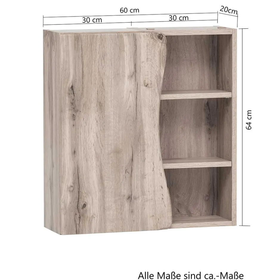 Wohnen Holzoptik Bad Hängeschrank mit Baumkante - Tofias
