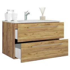 Holzoptik Badezimmer Möbel - Karin (vierteilig)^Wohnen Sale