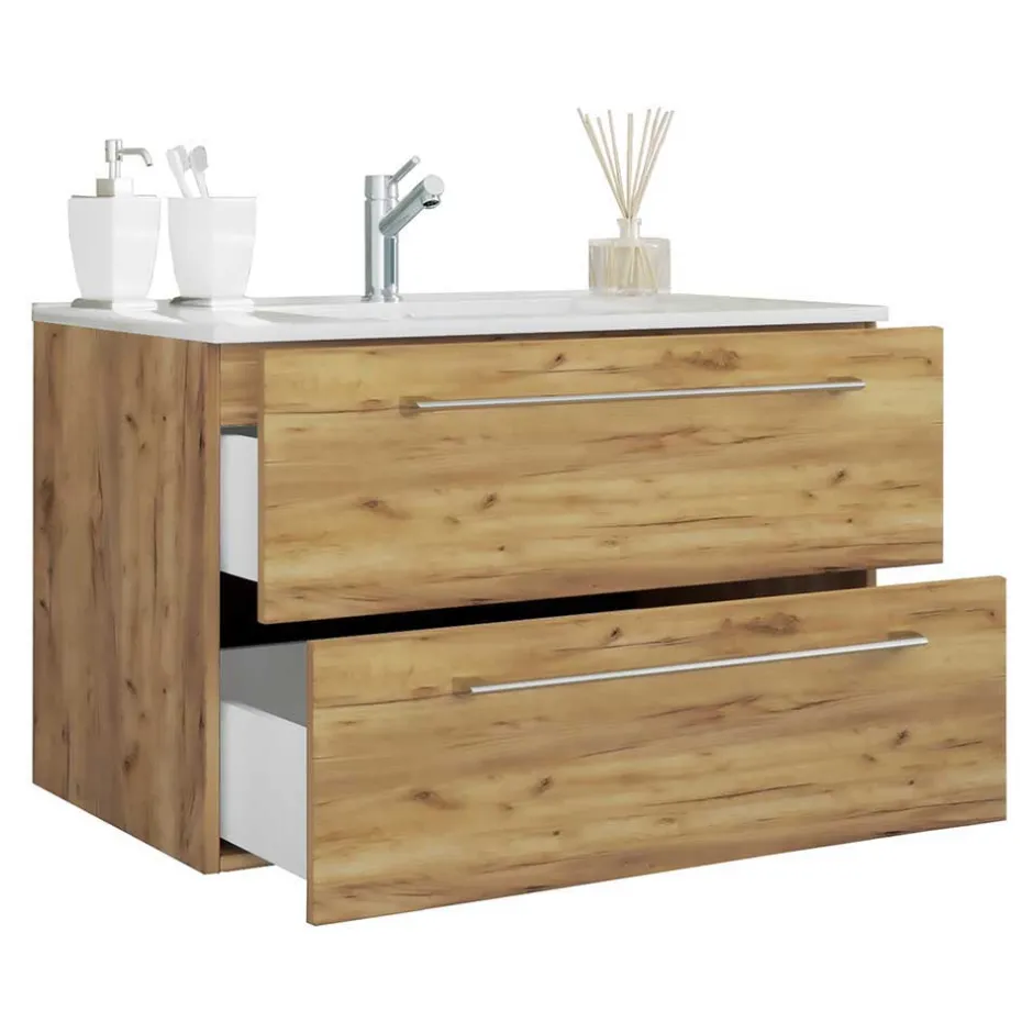 Holzoptik Badezimmer Möbel - Karin (vierteilig)^Wohnen Sale