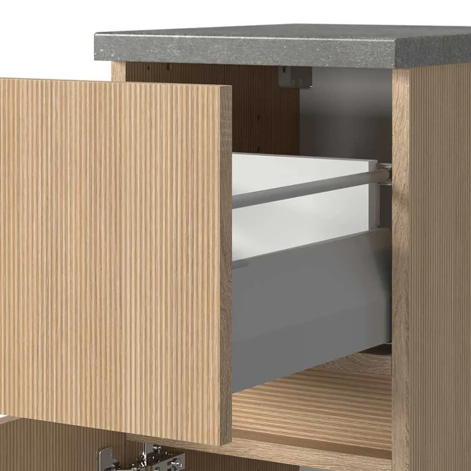 Holzoptik Badezimmermöbel Set - Leitha (fünfteilig)^Wohnen Hot