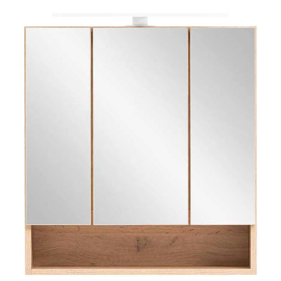 Holzoptik Badmöbel mit Baumkante - Tofias (dreiteilig)^Wohnen Discount