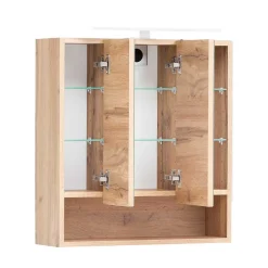 Holzoptik Badmöbel mit Baumkante - Tofias (dreiteilig)^Wohnen Discount