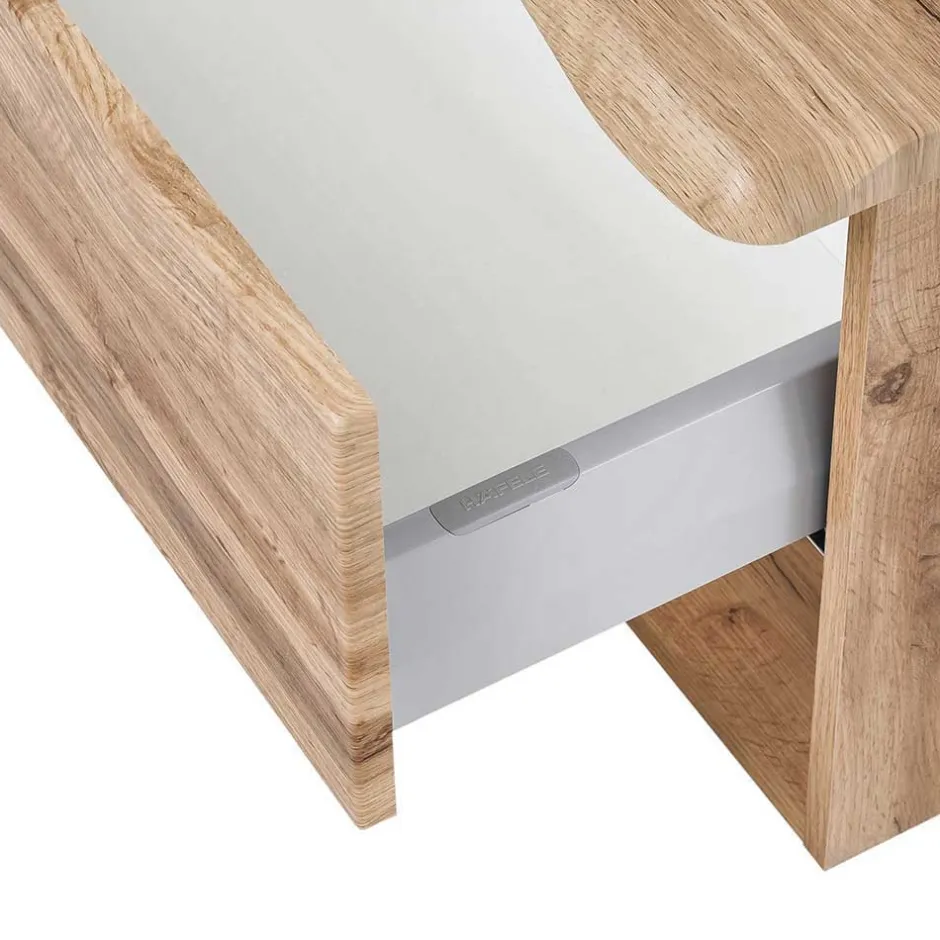 Holzoptik Badmöbel mit Baumkante - Tofias (dreiteilig)^Wohnen Discount