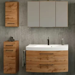 Holzoptik Bad-Unterschrank stehend oder hängend - Arazony^Wohnen Sale