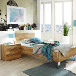 Wohnen Holzoptik Bett in Plankeneiche - Dagidoyo