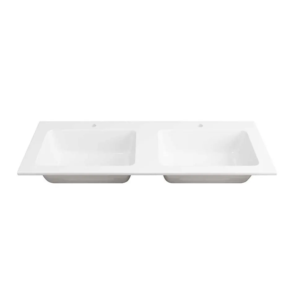 Wohnen Holzoptik Doppel-Waschtisch in Eiche Dunkel - Ucaida