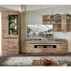 Wohnen Holzoptik TV Anbauwand Set - Zelio (dreiteilig)