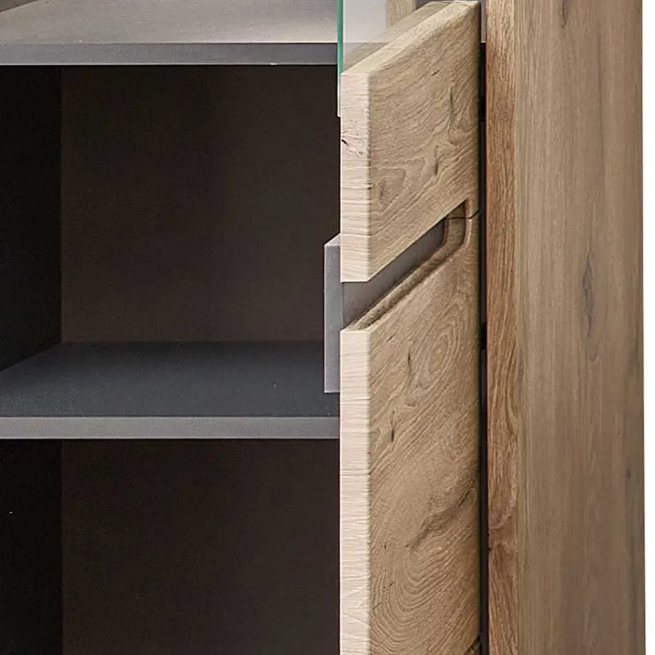 Wohnen Holzoptik TV Anbauwand Set - Zelio (dreiteilig)