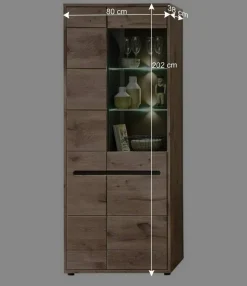 Wohnen Holzoptik TV Anbauwand Set - Zelio (dreiteilig)