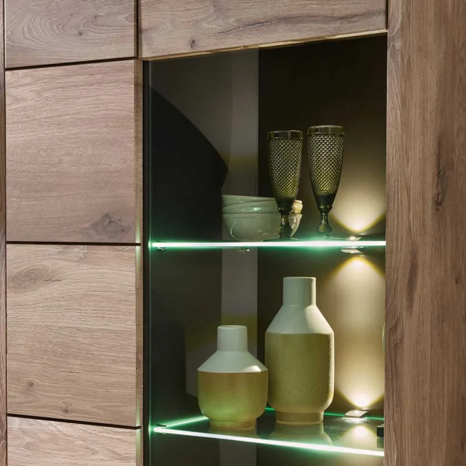 Wohnen Holzoptik TV Anbauwand Set - Zelio (dreiteilig)