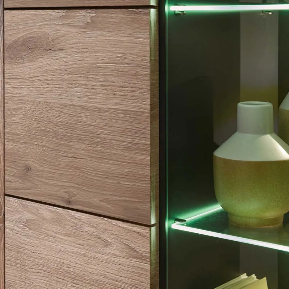 Wohnen Holzoptik TV Anbauwand Set - Zelio (dreiteilig)