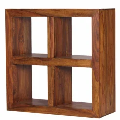 Wohnen Holzregal massiv Hoslo quadratisches Design