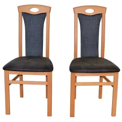 Wohnen Holzstühle in Buche & Anthrazit - Moyico (2er Set)