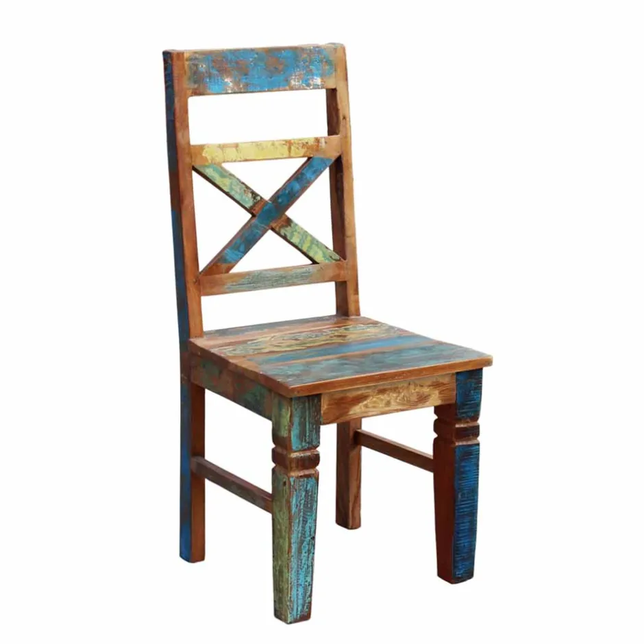 Wohnen Holzstuhl Jamaica aus Recyclingholz (2er Set)