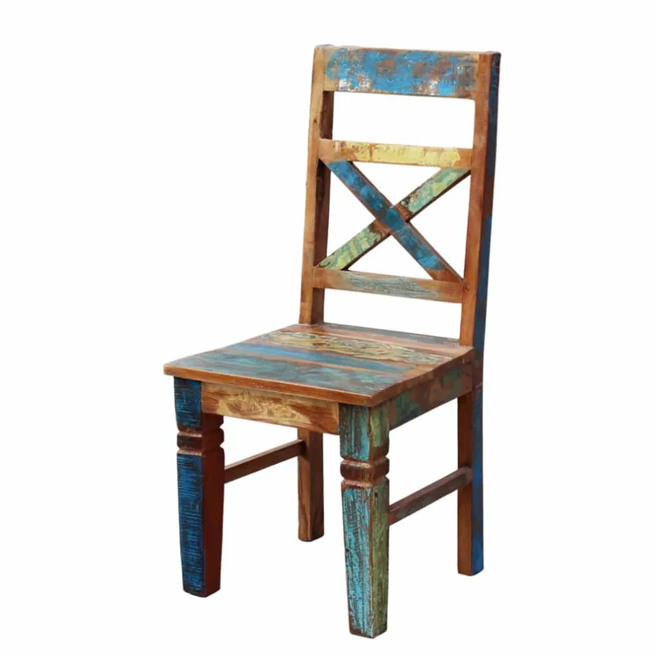 Wohnen Holzstuhl Jamaica aus Recyclingholz (2er Set)