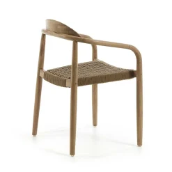 Wohnen Holzstuhl mit geflochtenem Sitz Cinco aus Kordel Beige (4er Set)
