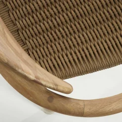 Wohnen Holzstuhl mit geflochtenem Sitz Cinco aus Kordel Beige (4er Set)
