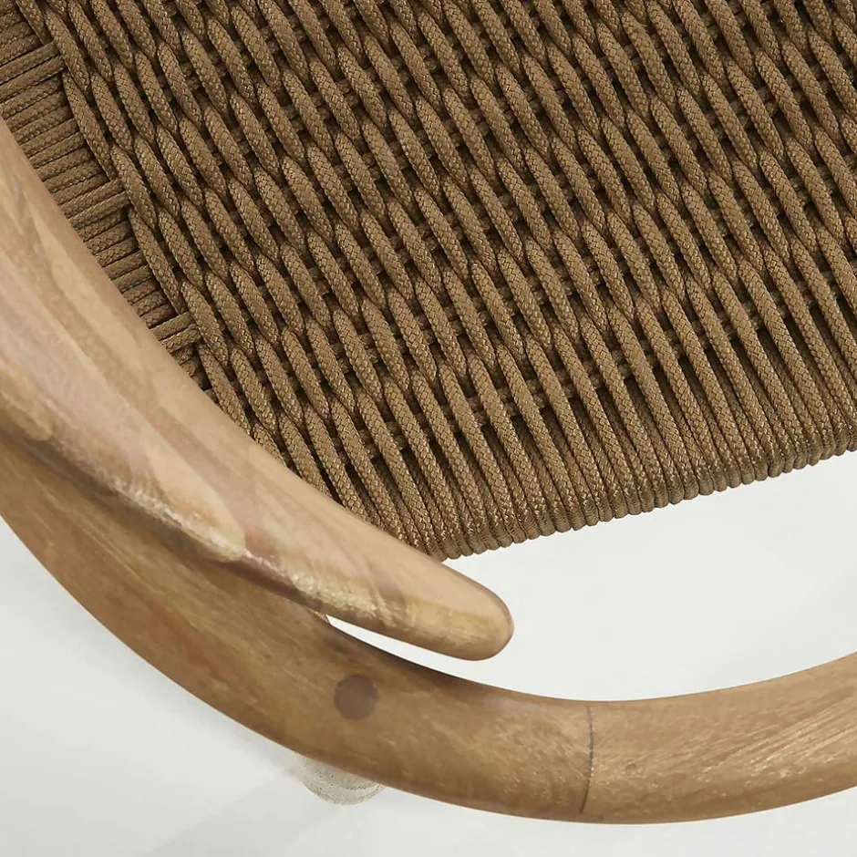Wohnen Holzstuhl mit geflochtenem Sitz Cinco aus Kordel Beige (4er Set)