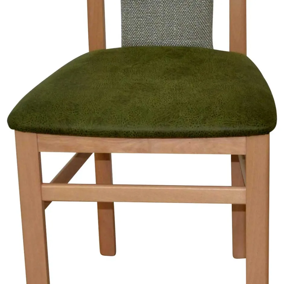 Wohnen Holzstuhl mit Polsterung in Grün - Regnia (2er Set)