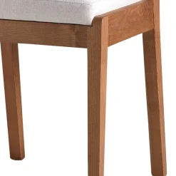 Wohnen Holzstuhl mit Sitzpolster in Creme Stoff - Altagracia