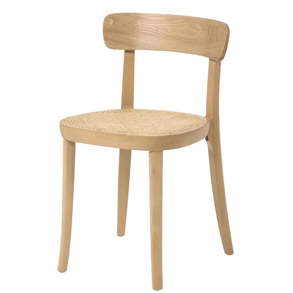 Wohnen Holzstuhl mit Wiener Geflecht Sitz - Wheel (2er Set)